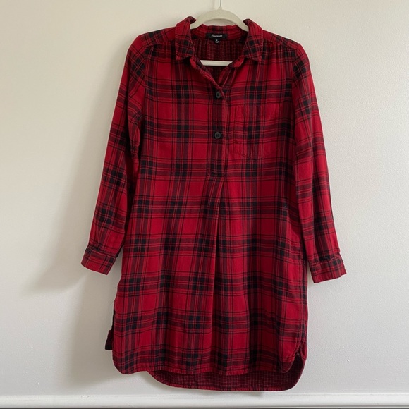 Madewell Latitude Buffalo Check Flannel Shirtdress - Picture 2 of 16